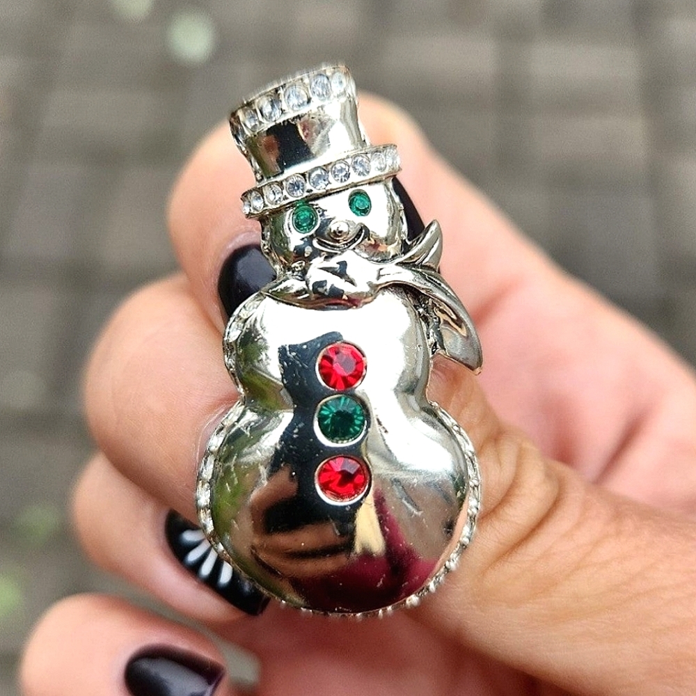 Saks 5th Avenue Swarovski Crystal Snowman Brooch